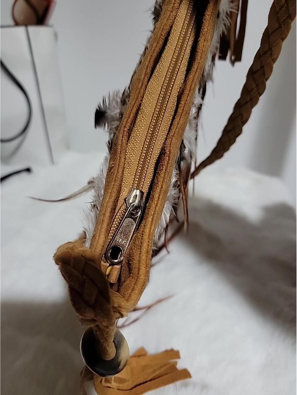 HANDMADE Tribal PEASANT FEATHER BOHO SHOULDER BAG - Picture 7 of 12